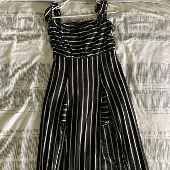 Black & White Striped Maxi Dress - Picture 1 of 3